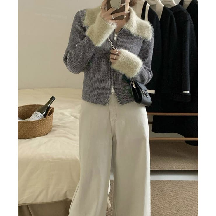 ダブルジップニットカーディガンショート丈 | SUNSHINE CLOSET | 詳細画像2 