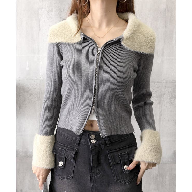 ダブルジップニットカーディガンショート丈 | SUNSHINE CLOSET | 詳細画像20 