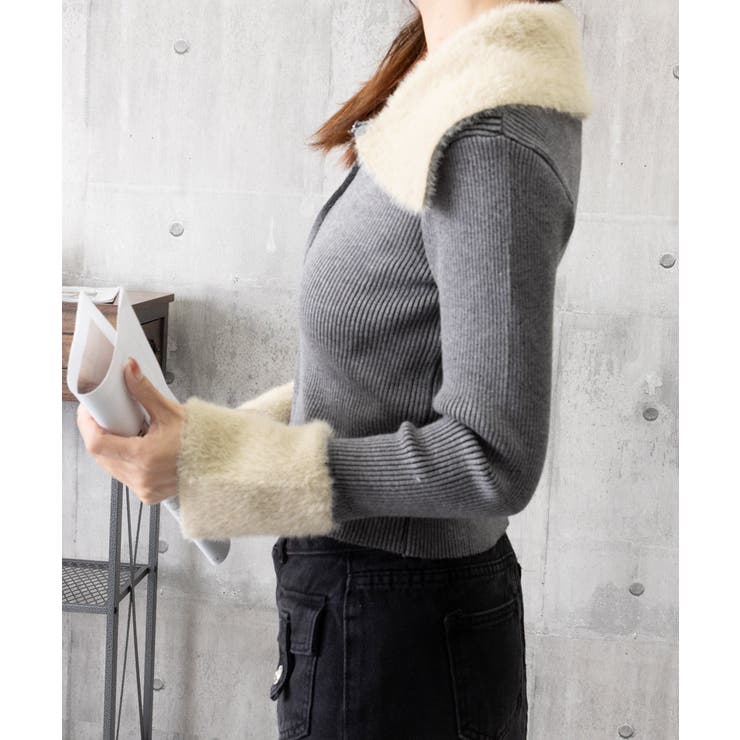 ダブルジップニットカーディガンショート丈 | SUNSHINE CLOSET | 詳細画像21 