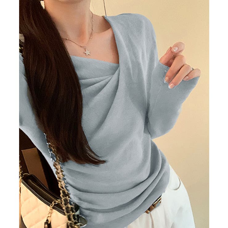 長袖ドレープニットトップス Vネック秋冬 | SUNSHINE CLOSET | 詳細画像8 