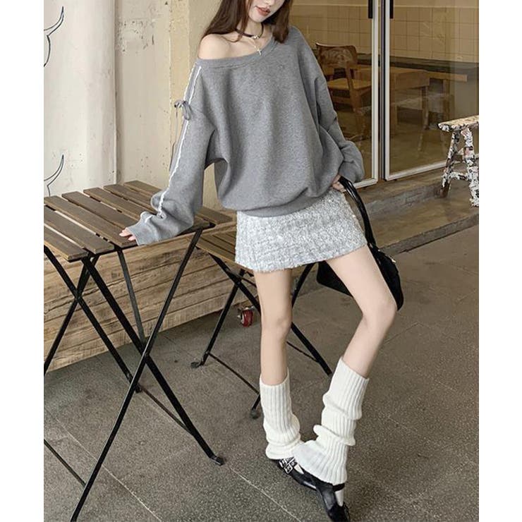 オフショルダースウェット長袖レースリボン | SUNSHINE CLOSET | 詳細画像10 