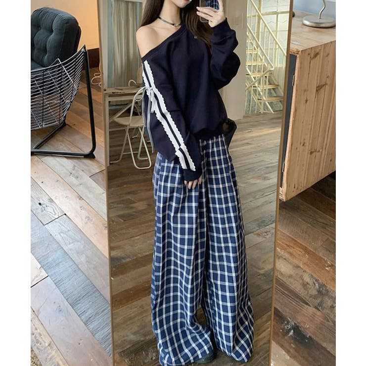 オフショルダースウェット長袖レースリボン | SUNSHINE CLOSET | 詳細画像15 