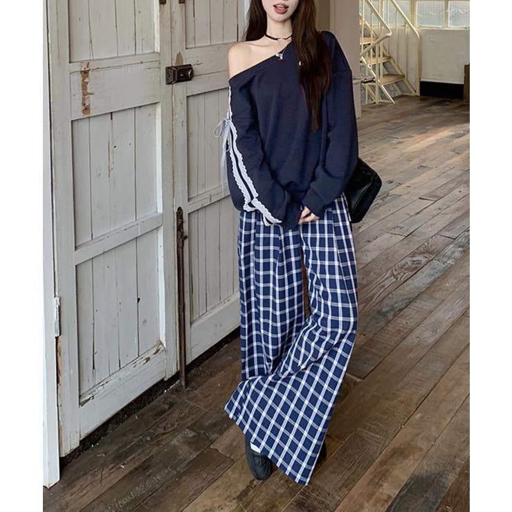 オフショルダースウェット長袖レースリボン | SUNSHINE CLOSET | 詳細画像8 