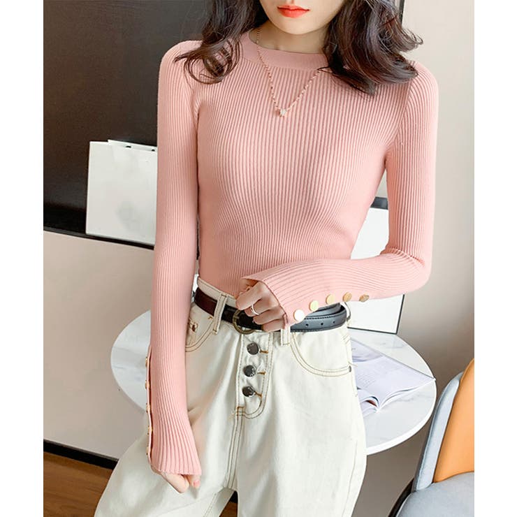 袖ボタン リブニットトップス レディース | SUNSHINE CLOSET | 詳細画像12 