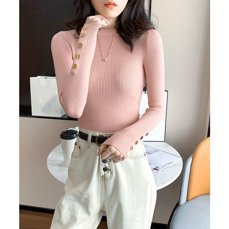 袖ボタン リブニットトップス レディース | SUNSHINE CLOSET | 詳細画像14 