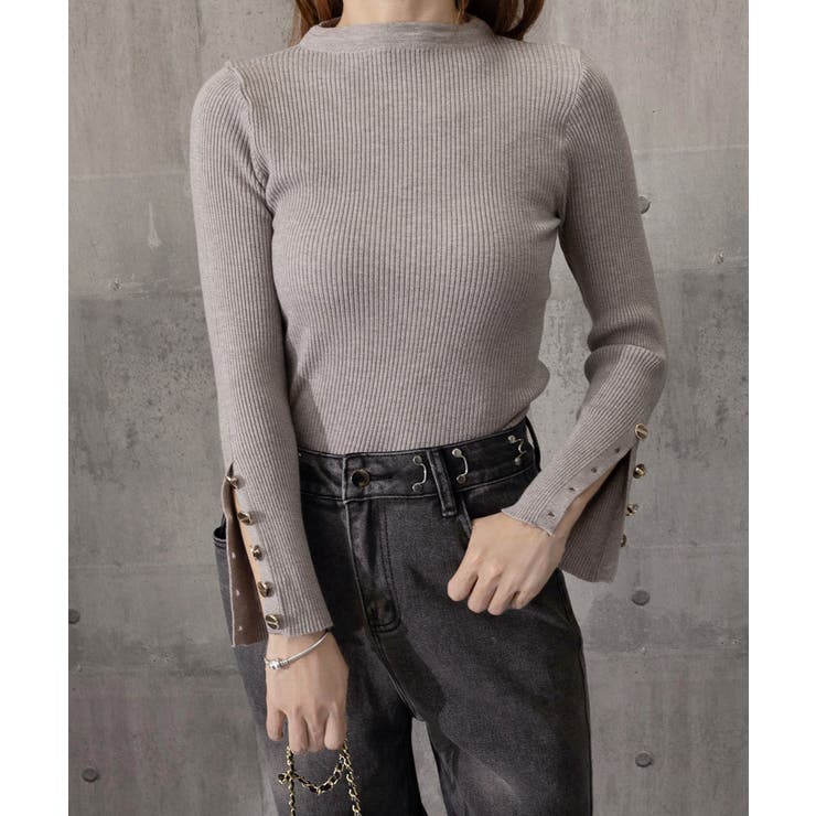 袖ボタン リブニットトップス レディース | SUNSHINE CLOSET | 詳細画像19 