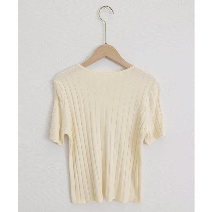 薄手リブニットTシャツレディース ベーシックニット着やせトップス 通勤通学 | SUNSHINE CLOSET | 詳細画像20 