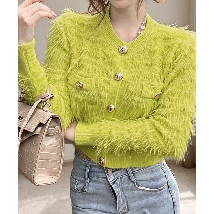 上品シャギーニットトップス 大人可愛い長袖クルーネック羽織りきれいめ韓国風フェミ… | SUNSHINE CLOSET | 詳細画像17 