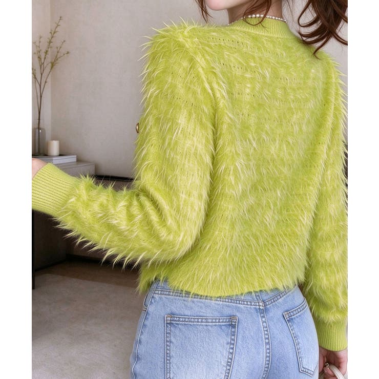 上品シャギーニットトップス 大人可愛い長袖クルーネック羽織りきれいめ韓国風フェミ… | SUNSHINE CLOSET | 詳細画像18 