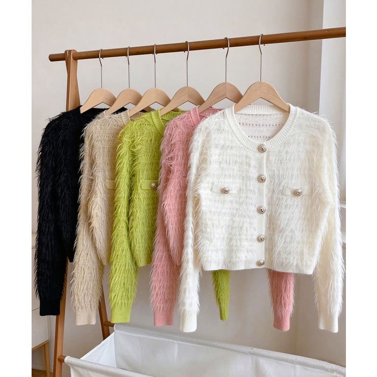 上品シャギーニットトップス 大人可愛い長袖クルーネック羽織りきれいめ韓国風フェミ… | SUNSHINE CLOSET | 詳細画像19 