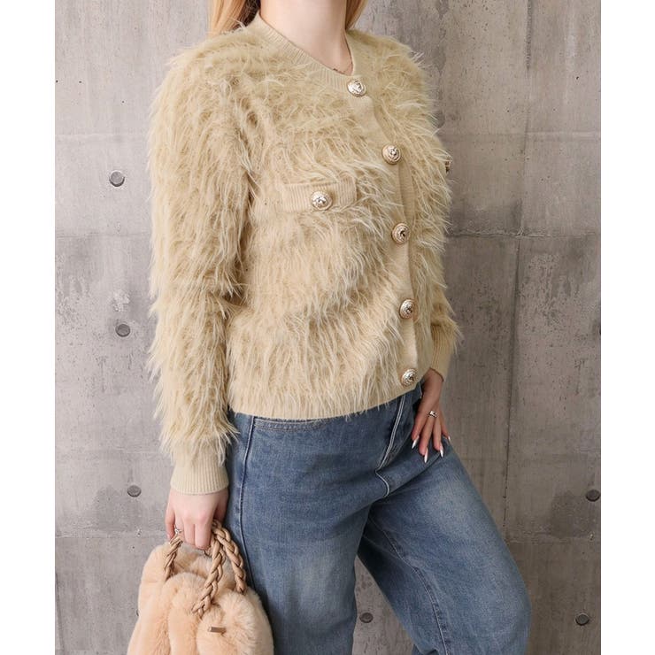 上品シャギーニットトップス 大人可愛い長袖クルーネック羽織りきれいめ韓国風フェミ… | SUNSHINE CLOSET | 詳細画像27 