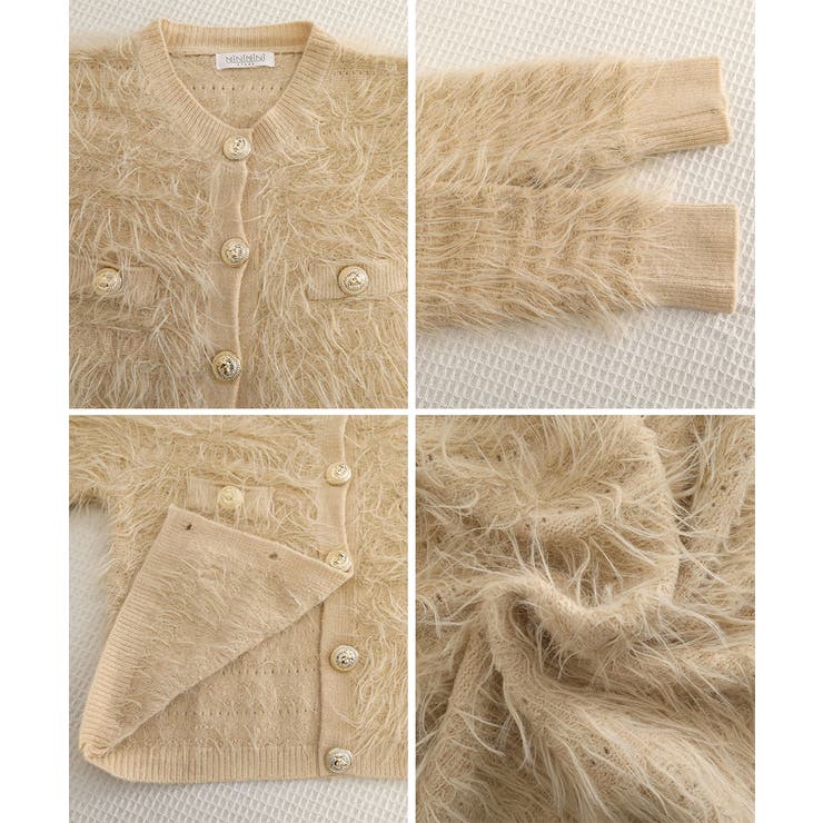 上品シャギーニットトップス 大人可愛い長袖クルーネック羽織りきれいめ韓国風フェミ… | SUNSHINE CLOSET | 詳細画像31 