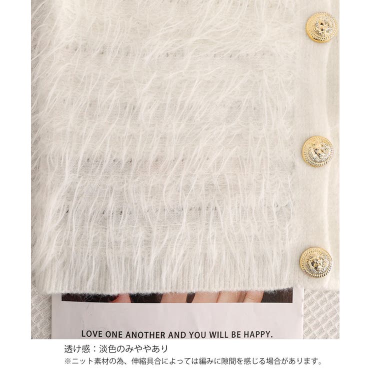 上品シャギーニットトップス 大人可愛い長袖クルーネック羽織りきれいめ韓国風フェミ… | SUNSHINE CLOSET | 詳細画像33 