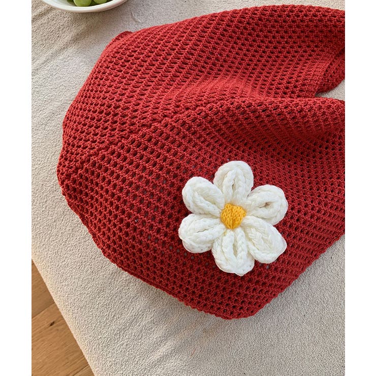 トートバッグ花モチーフ付き編みバッグ軽量 | SUNSHINE CLOSET | 詳細画像20 