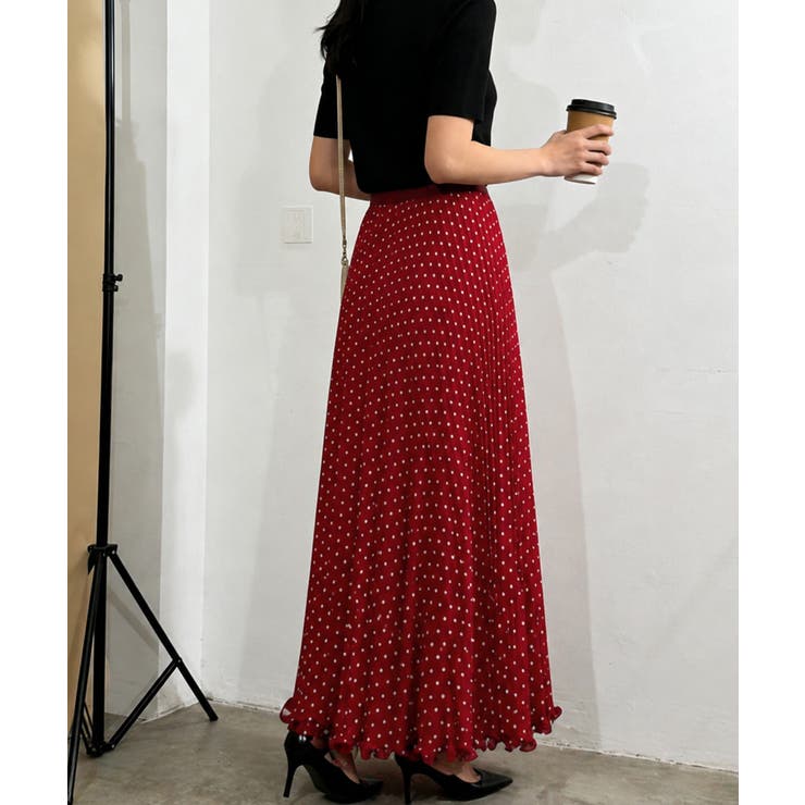 水玉柄ロングスカート ウエストゴム aラインスカート | SUNSHINE CLOSET | 詳細画像12 