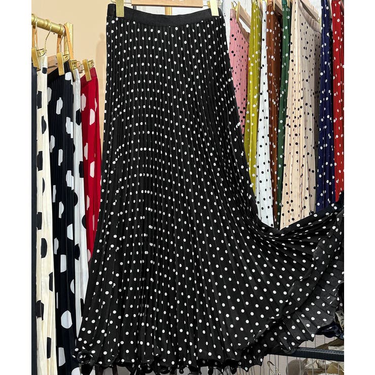 水玉柄ロングスカート ウエストゴム aラインスカート | SUNSHINE CLOSET | 詳細画像17 