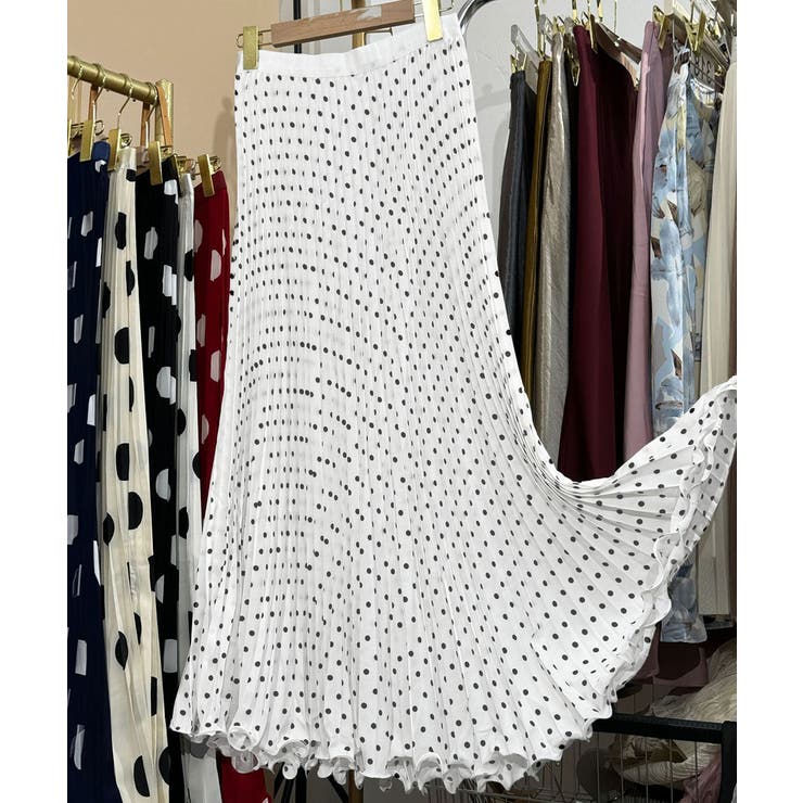 水玉柄ロングスカート ウエストゴム aラインスカート | SUNSHINE CLOSET | 詳細画像18 