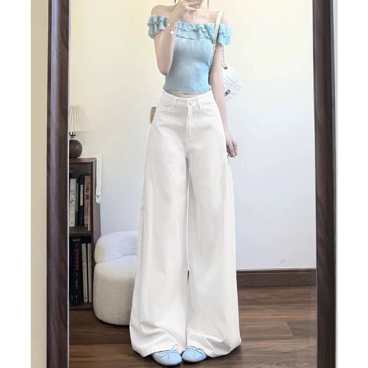 レディース 着やせワイドパンツ 薄手デニムパンツ美脚 | SUNSHINE CLOSET | 詳細画像16 