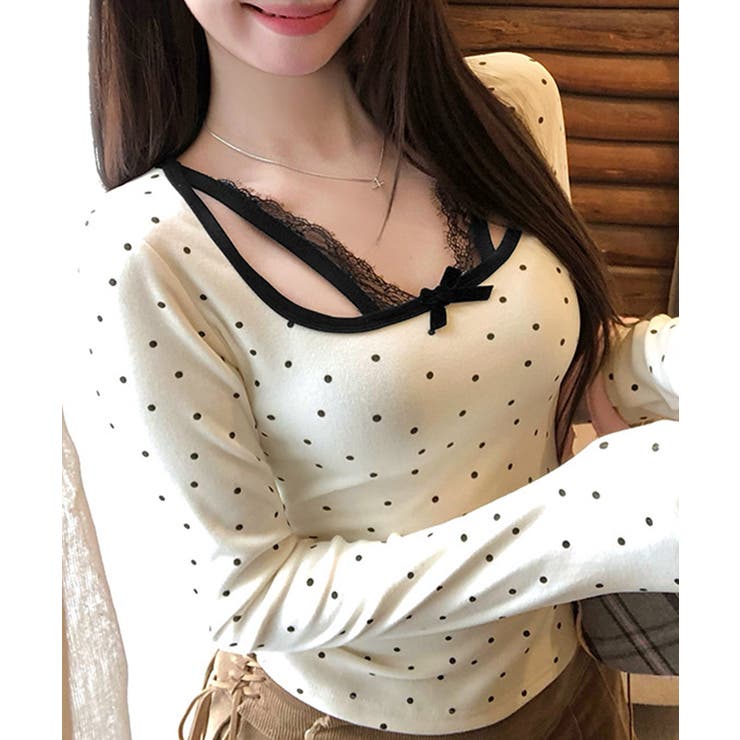ドット柄トップス レイヤード風カットソー | SUNSHINE CLOSET | 詳細画像5 