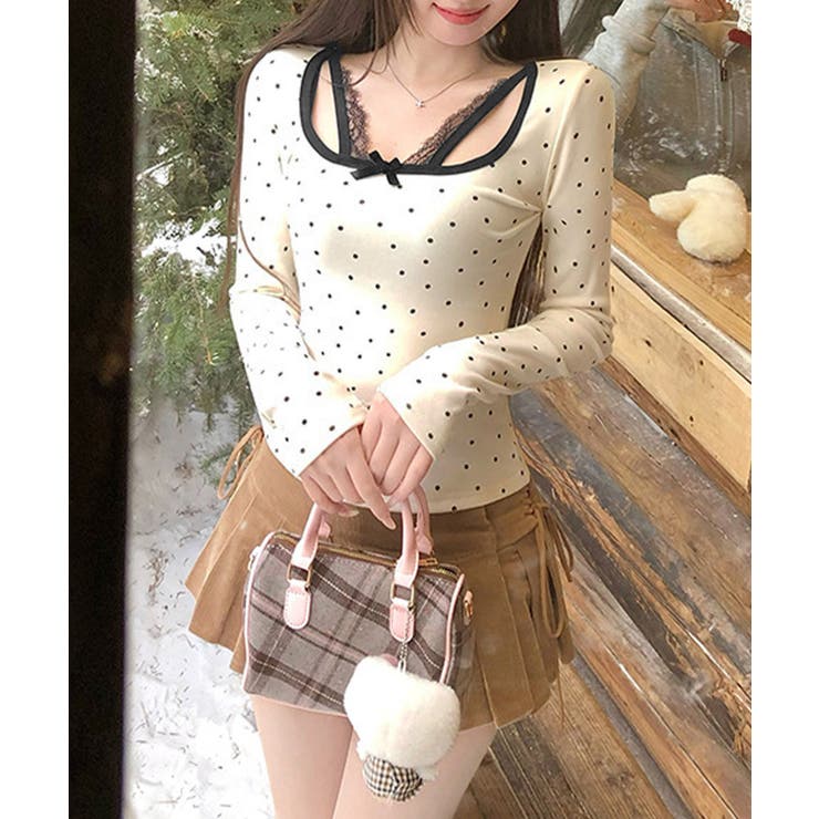 ドット柄トップス レイヤード風カットソー | SUNSHINE CLOSET | 詳細画像6 