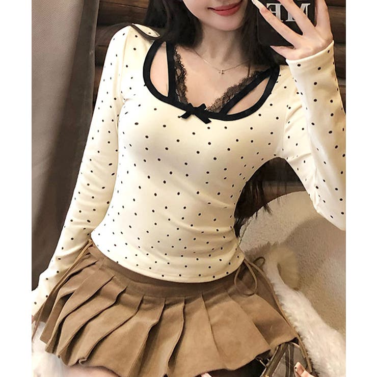 ドット柄トップス レイヤード風カットソー | SUNSHINE CLOSET | 詳細画像7 