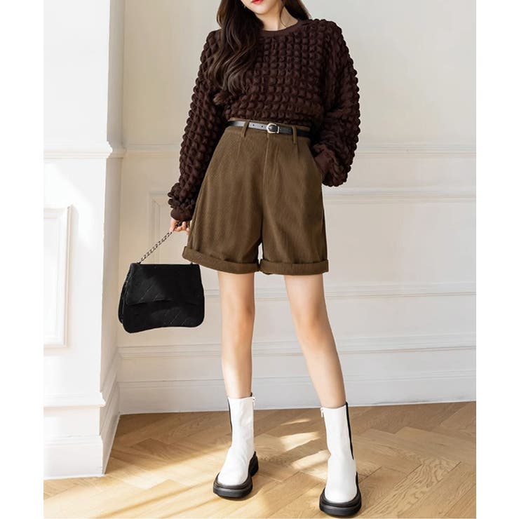 コーデュロイショートパンツ ハイウエスト | SUNSHINE CLOSET | 詳細画像4 