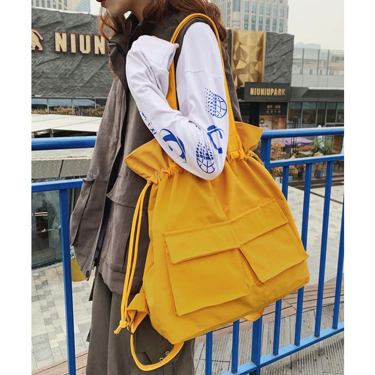 巾着風リュックサック 大容量バックパック | SUNSHINE CLOSET | 詳細画像13 