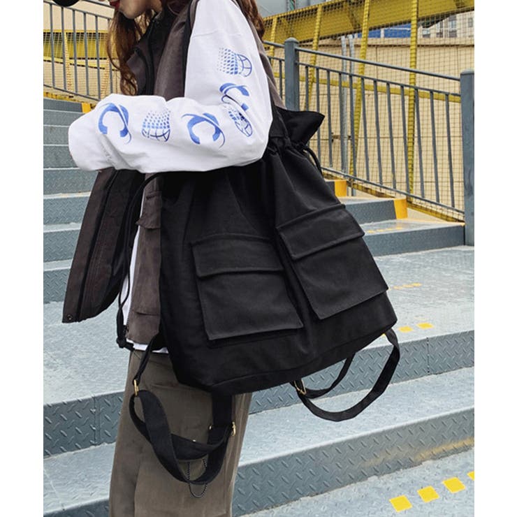 巾着風リュックサック 大容量バックパック | SUNSHINE CLOSET | 詳細画像2 