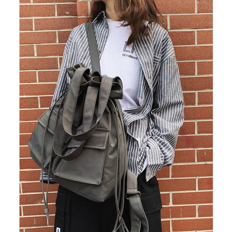 巾着風リュックサック 大容量バックパック | SUNSHINE CLOSET | 詳細画像6 