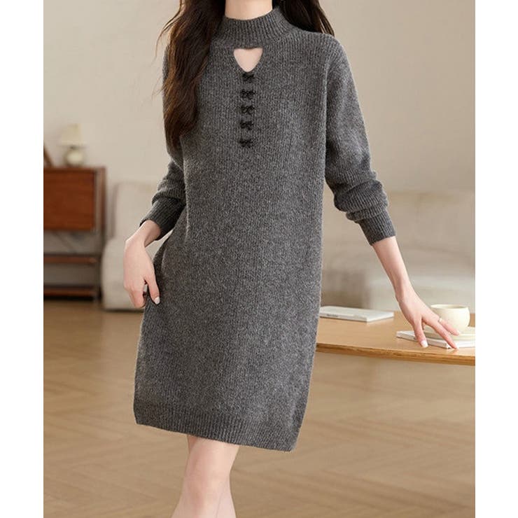 胸元セクシーニットワンピース リボン付き | SUNSHINE CLOSET | 詳細画像2 