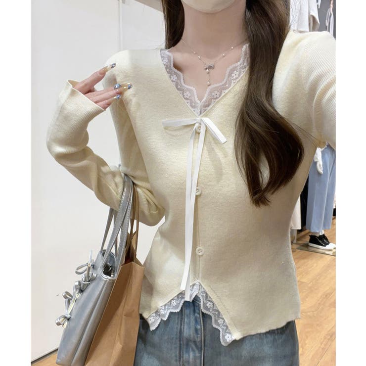 レディース 大人可愛いレースカットソー春秋 お洒落ニットソー | SUNSHINE CLOSET | 詳細画像10 