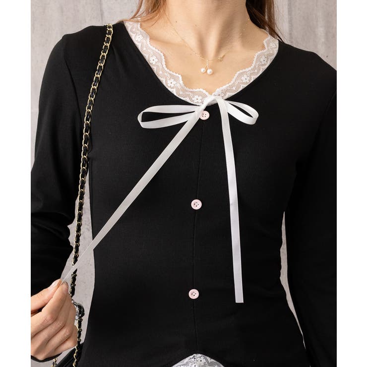 レディース 大人可愛いレースカットソー春秋 お洒落ニットソー | SUNSHINE CLOSET | 詳細画像16 