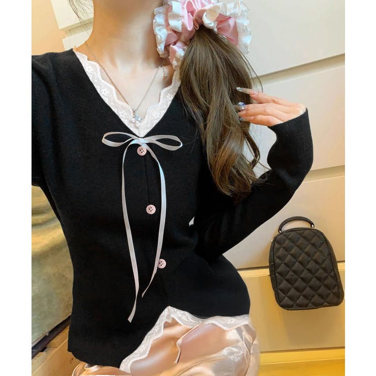 レディース 大人可愛いレースカットソー春秋 お洒落ニットソー | SUNSHINE CLOSET | 詳細画像6 