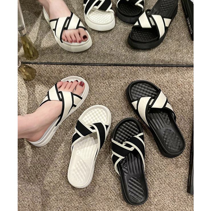 厚底サンダル ねじり配色クロスサンダル夏 | SUNSHINE CLOSET | 詳細画像3 