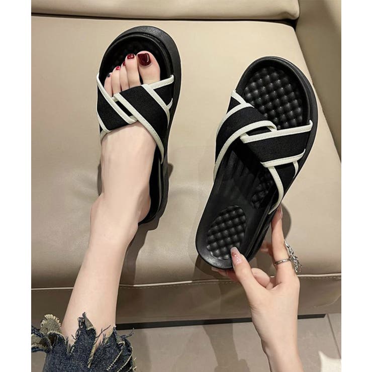 厚底サンダル ねじり配色クロスサンダル夏 | SUNSHINE CLOSET | 詳細画像4 