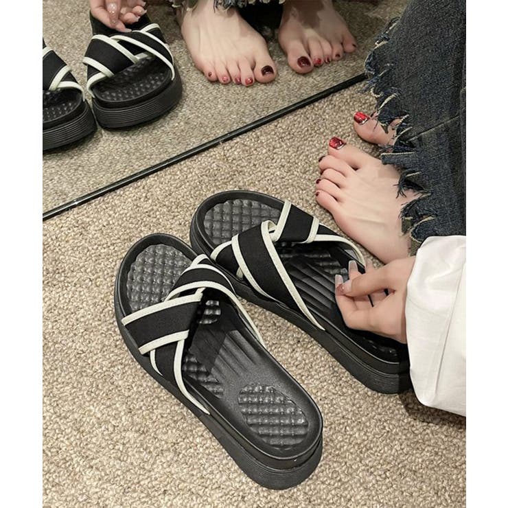 厚底サンダル ねじり配色クロスサンダル夏 | SUNSHINE CLOSET | 詳細画像5 