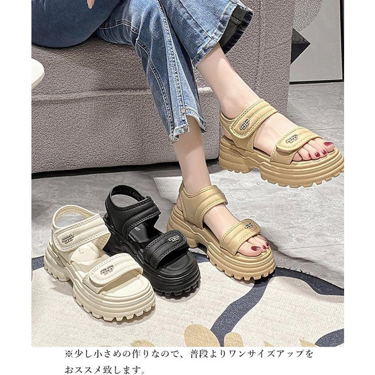 厚底ベルクロサンダル スポーツサンダル夏 | SUNSHINE CLOSET | 詳細画像13 