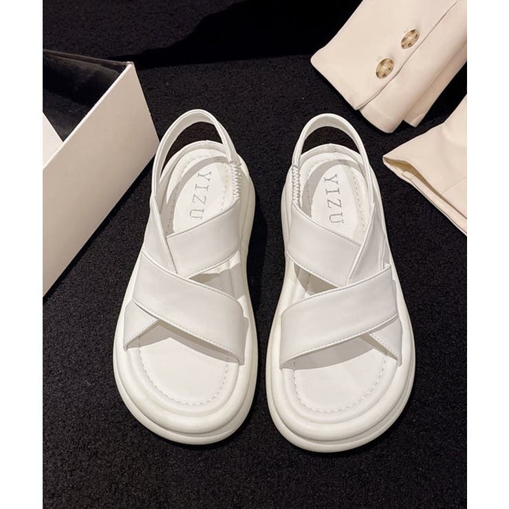 厚底クロスサンダル コンフォートサンダル[品番：AGCW0005565