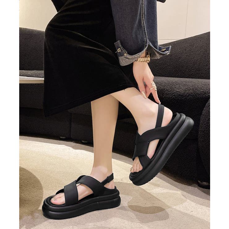 厚底クロスサンダル コンフォートサンダル | SUNSHINE CLOSET | 詳細画像4 