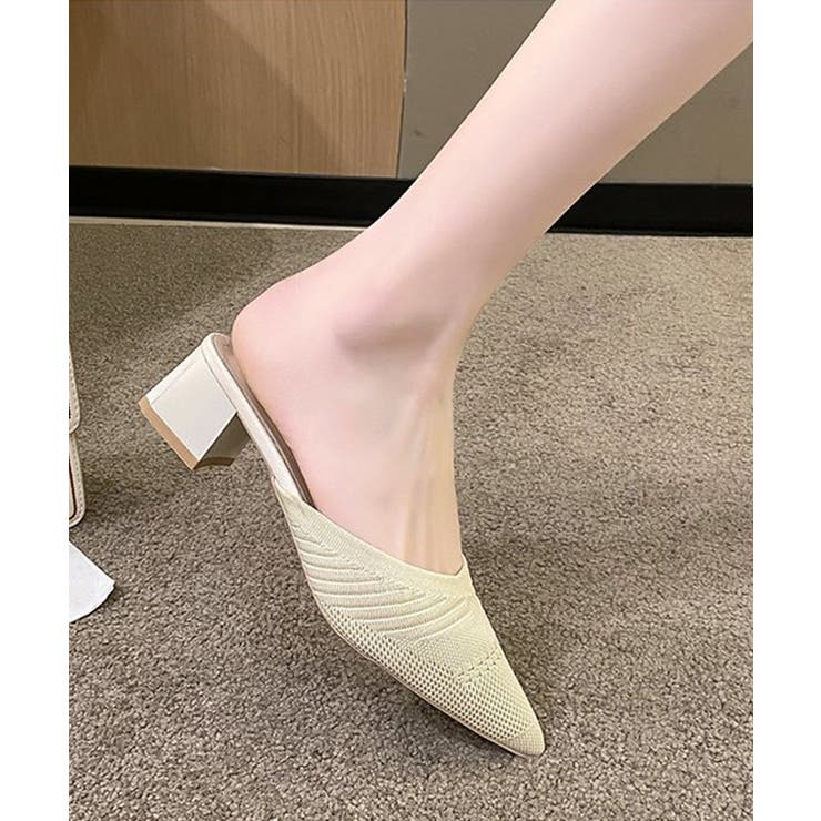ニットミュールパンプス チャンキーヒール | SUNSHINE CLOSET | 詳細画像10 