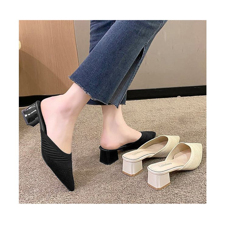 ニットミュールパンプス チャンキーヒール | SUNSHINE CLOSET | 詳細画像2 
