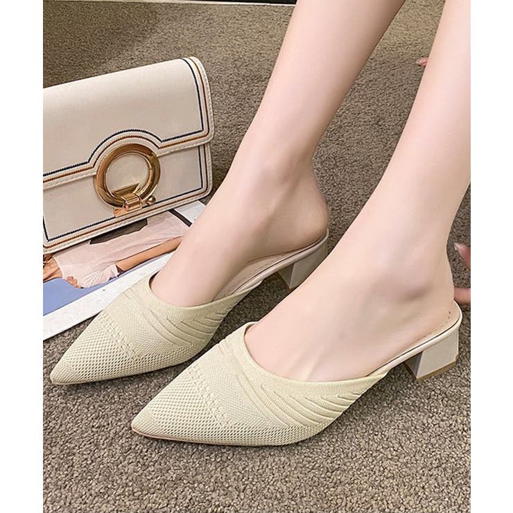 ニットミュールパンプス チャンキーヒール | SUNSHINE CLOSET | 詳細画像9 