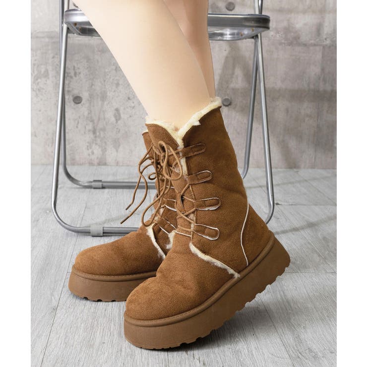 ボアムートンブーツ裏起毛 厚底ブーツ冬靴 | SUNSHINE CLOSET | 詳細画像12 