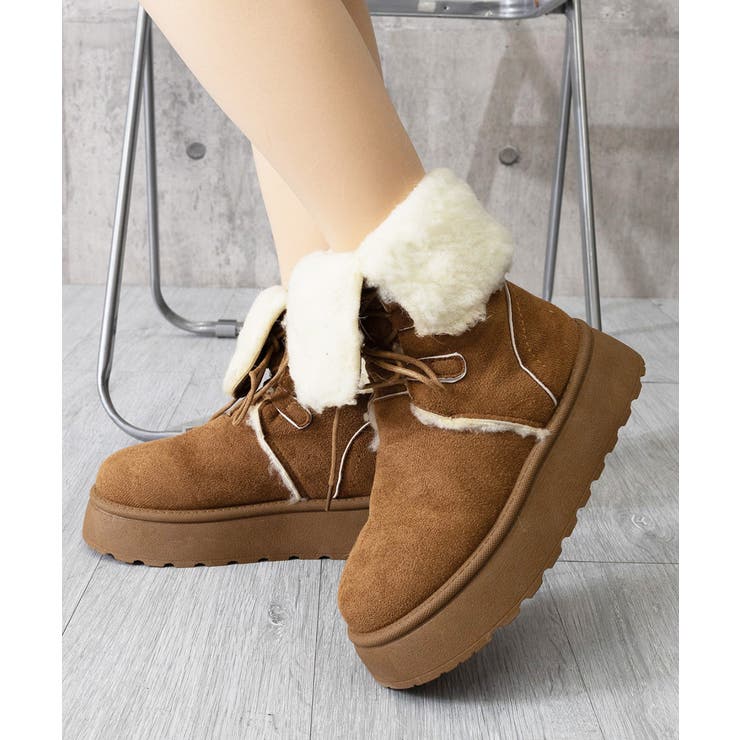 ボアムートンブーツ裏起毛 厚底ブーツ冬靴 | SUNSHINE CLOSET | 詳細画像14 