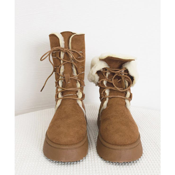 ボアムートンブーツ裏起毛 厚底ブーツ冬靴 | SUNSHINE CLOSET | 詳細画像15 