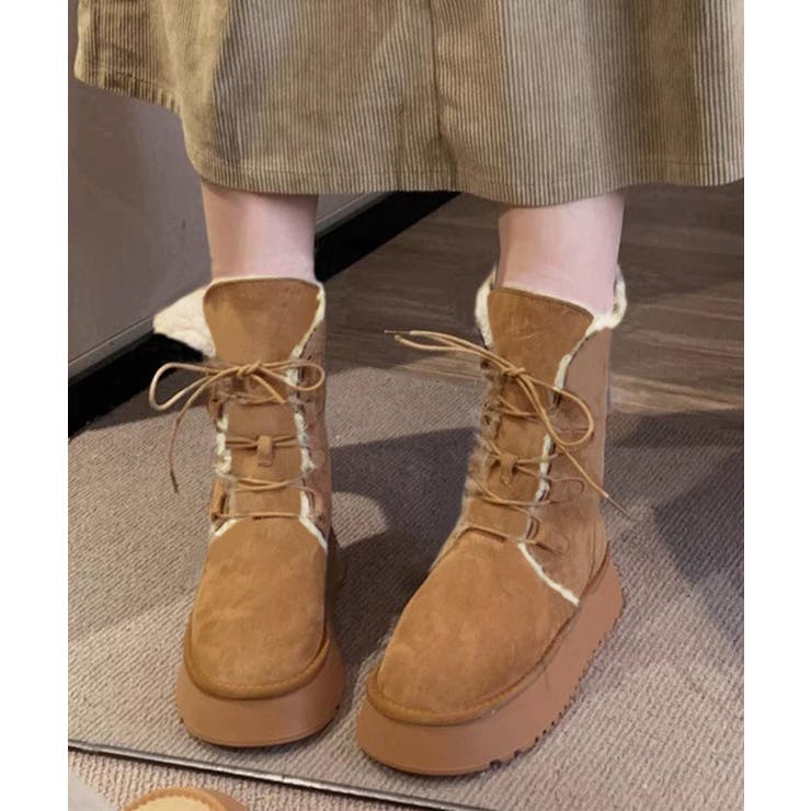 ボアムートンブーツ裏起毛 厚底ブーツ冬靴 | SUNSHINE CLOSET | 詳細画像2 