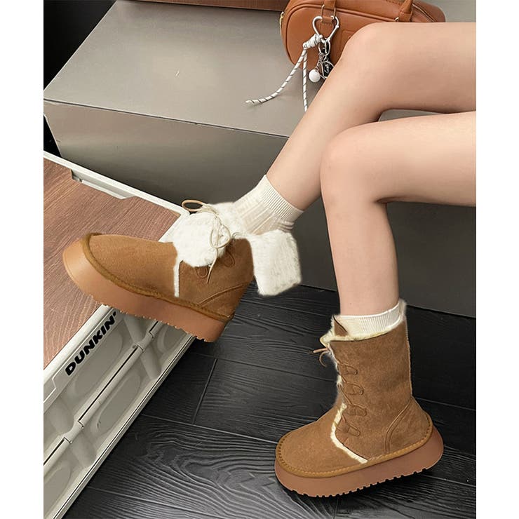 ボアムートンブーツ裏起毛 厚底ブーツ冬靴 | SUNSHINE CLOSET | 詳細画像4 