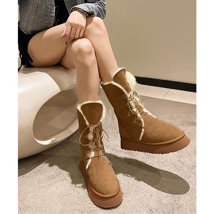 ボアムートンブーツ裏起毛 厚底ブーツ冬靴 | SUNSHINE CLOSET | 詳細画像6 