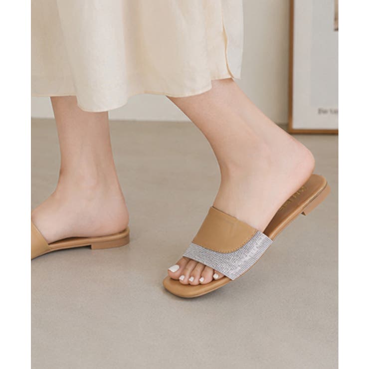 ラインストーンスリッパサンダル 大人上品 ワイドベルトミュールサンダルきれいめ | SUNSHINE CLOSET | 詳細画像10 