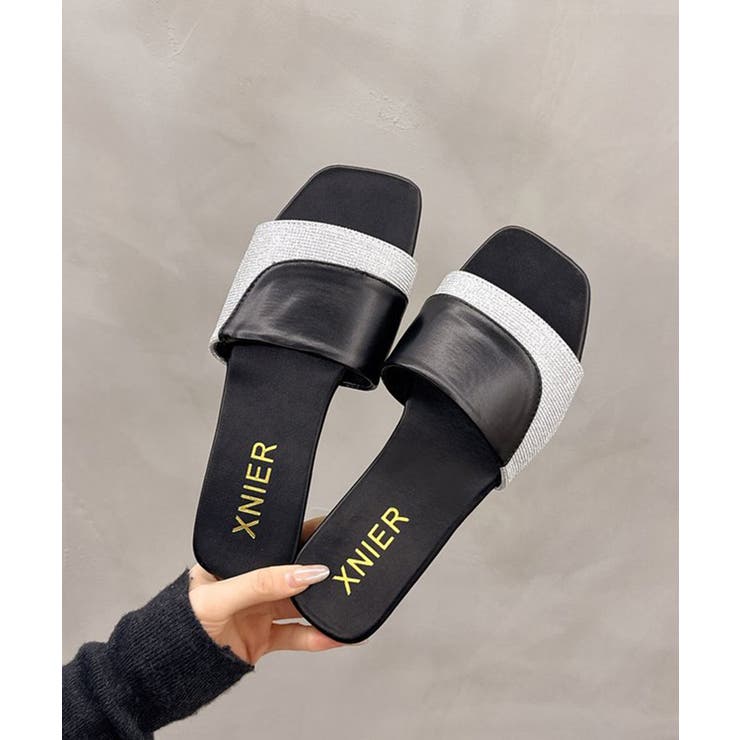 ラインストーンスリッパサンダル 大人上品 ワイドベルトミュールサンダルきれいめ | SUNSHINE CLOSET | 詳細画像15 